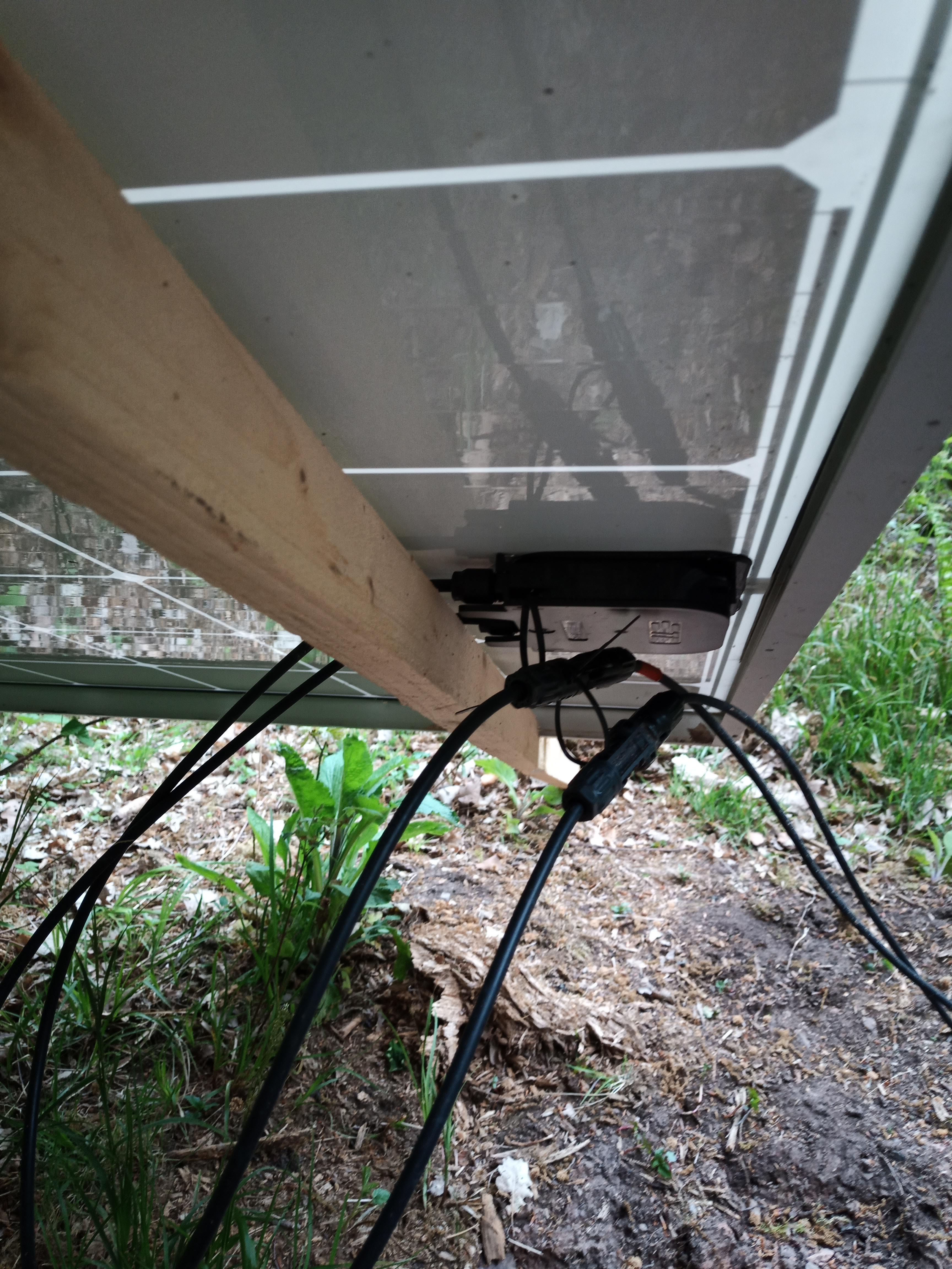 Attach the solar connectors to the panel.